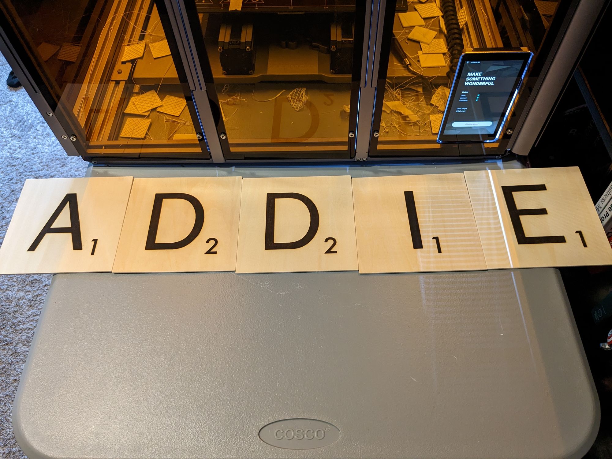 Laser Engraving Scrabble Wall Tiles with a Snapmaker